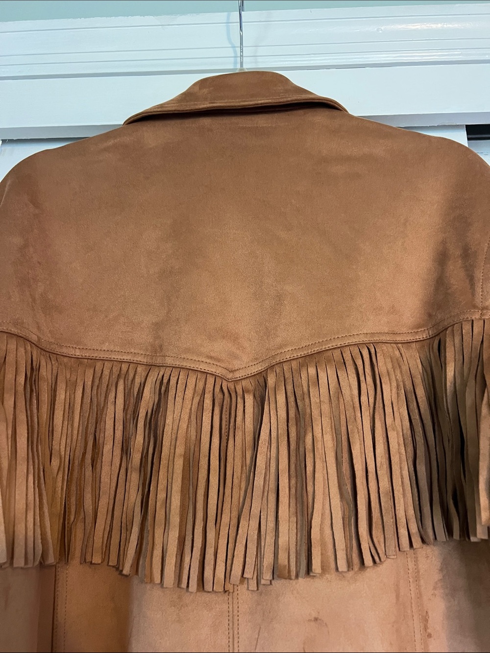 Abercrombie & Fitch Brown Suede Fringe Jacket - NWT - size XL - Picture 7 of 8